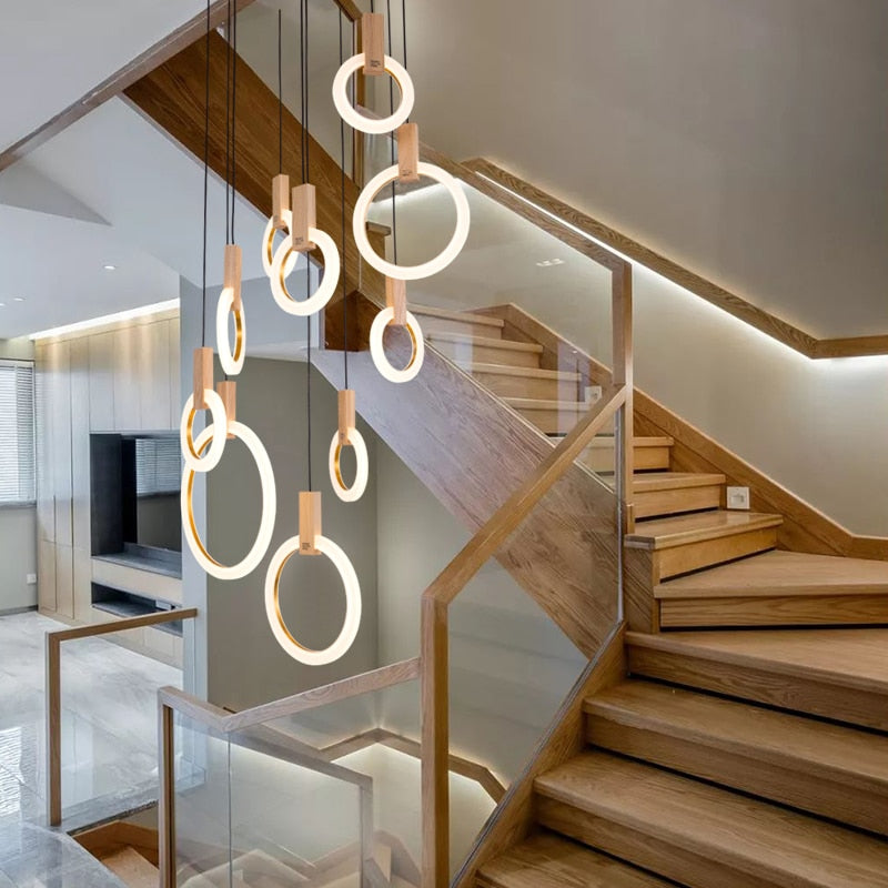 OKELI Modern LED Black Chandelier,Dimmable Circular Pendant Lights — okeli  lights