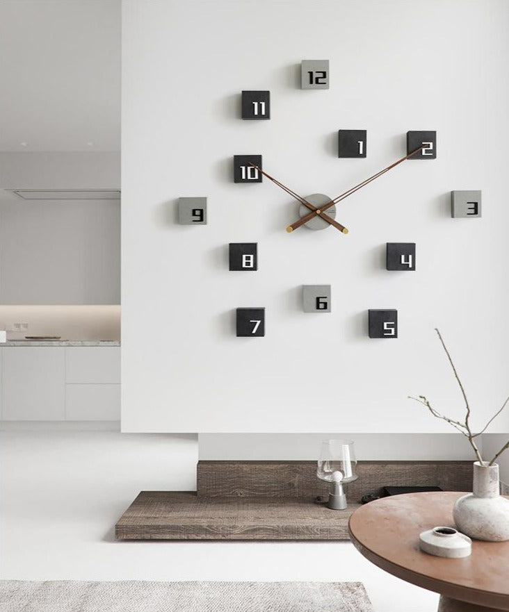 modern wall clock with numbers