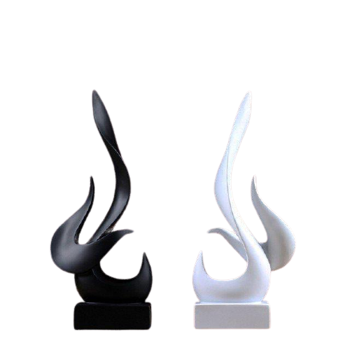 Modern Resin Flame Sculpture - Novus Decor Accessories